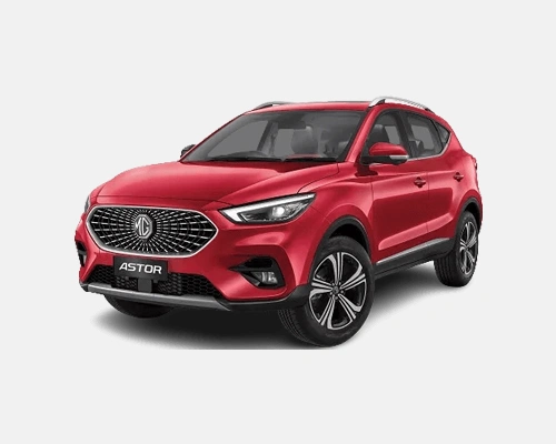Red self-drive car